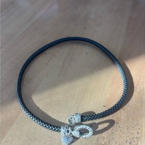 Judith Ripka Braided Necklace with Heart Charm